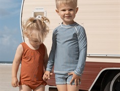 Petit Piao swim shirt blue mirage with off-white stripes  